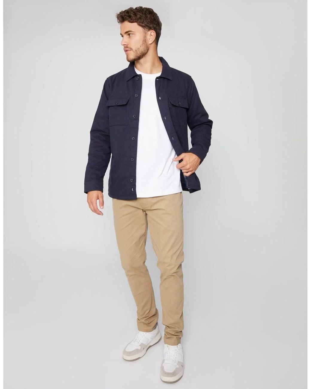 Threadbare Blue Lightweight Shacket for men