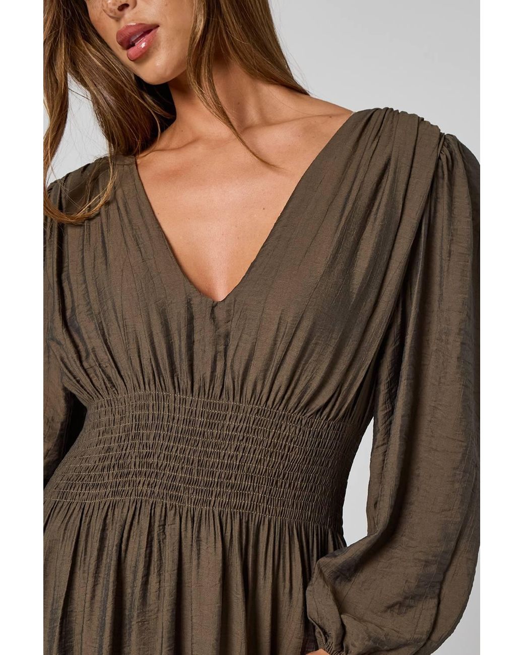Urban Bliss Brown Elasticated Waist Dress