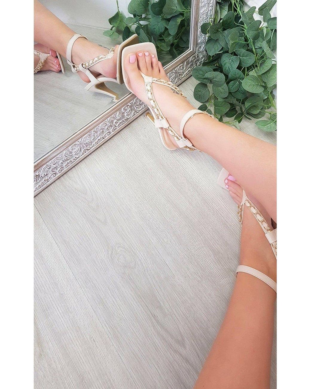 IKRUSH Brown Taylor Strappy High Heels With Chain Detail
