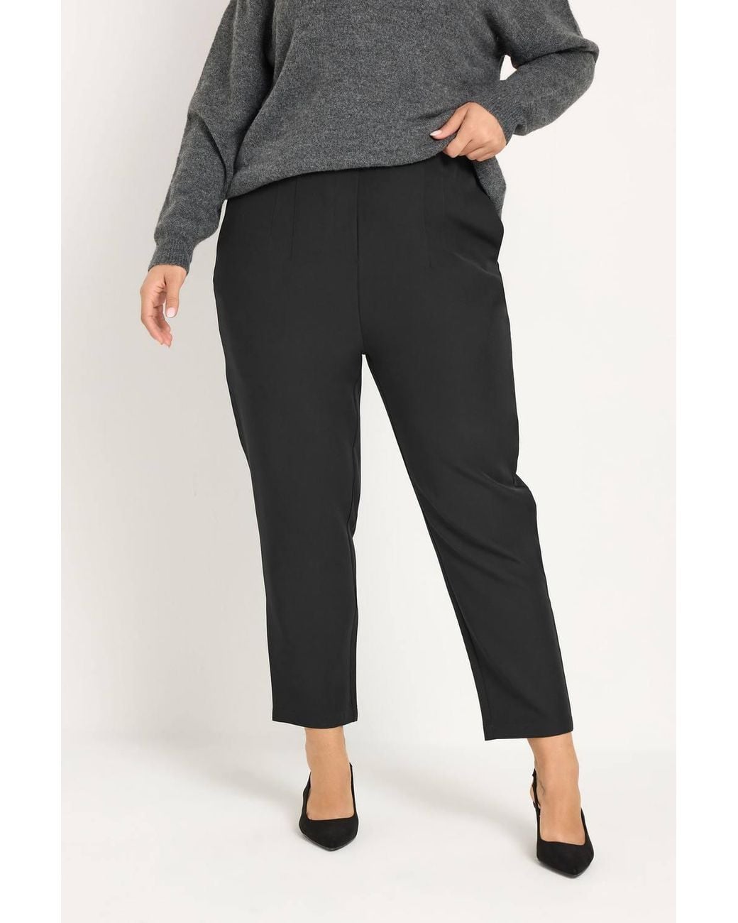 Yours Black Darted Waist Trousers