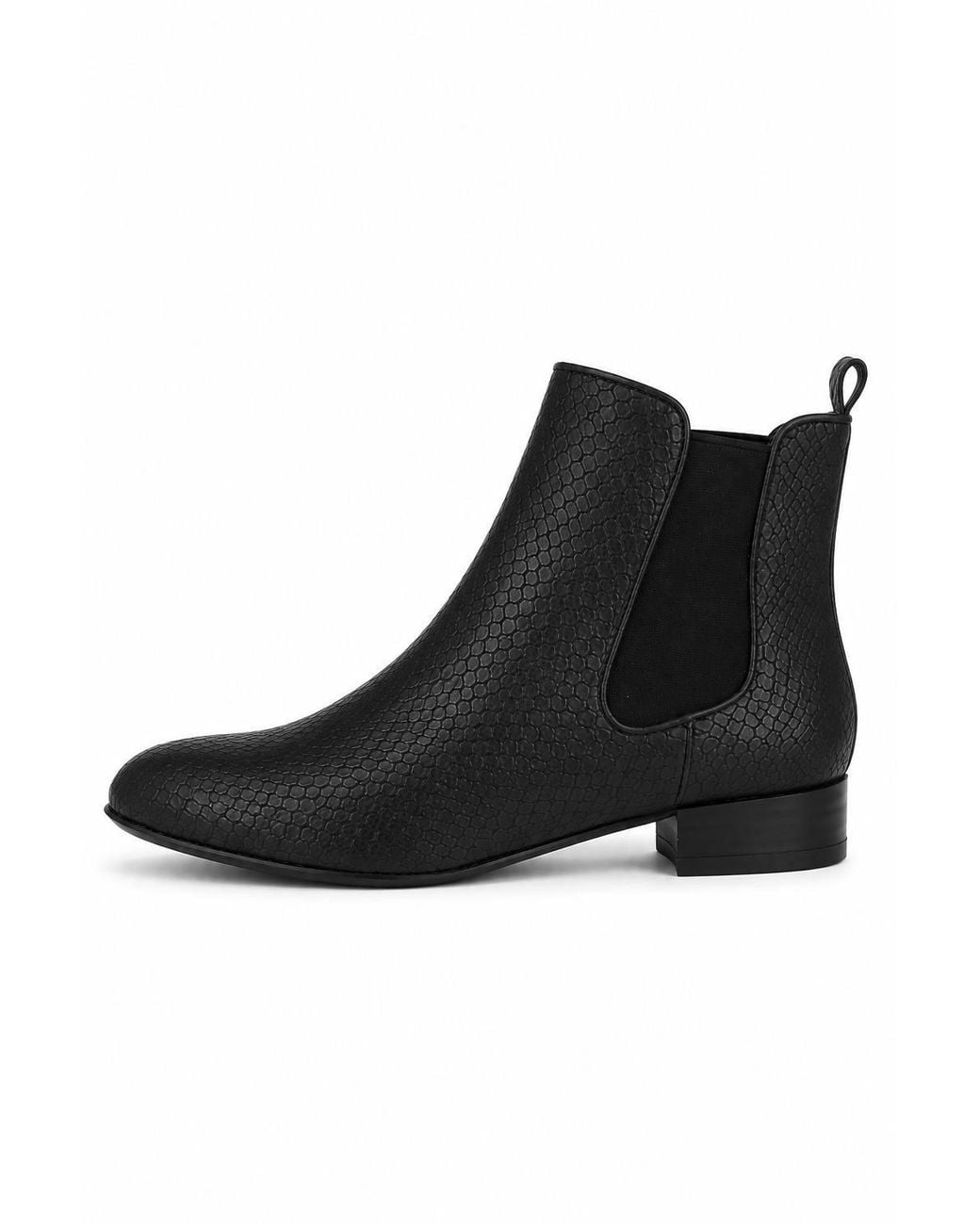 Spot on Black Chelsea Ankle Boots With Low Block Heel