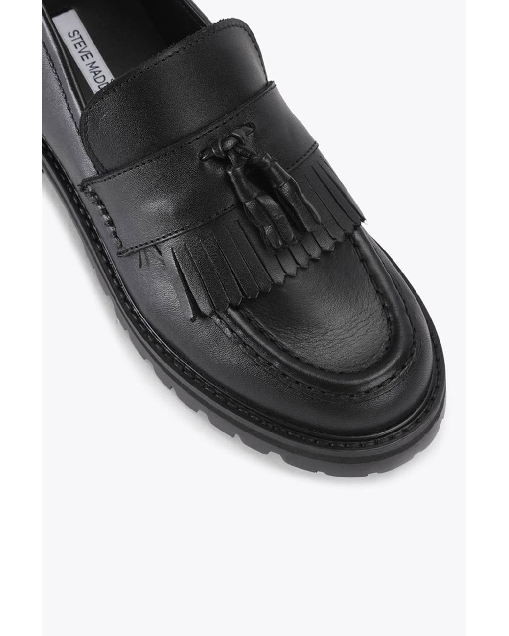Steve Madden Black 'Minka Leather' Leather Flats