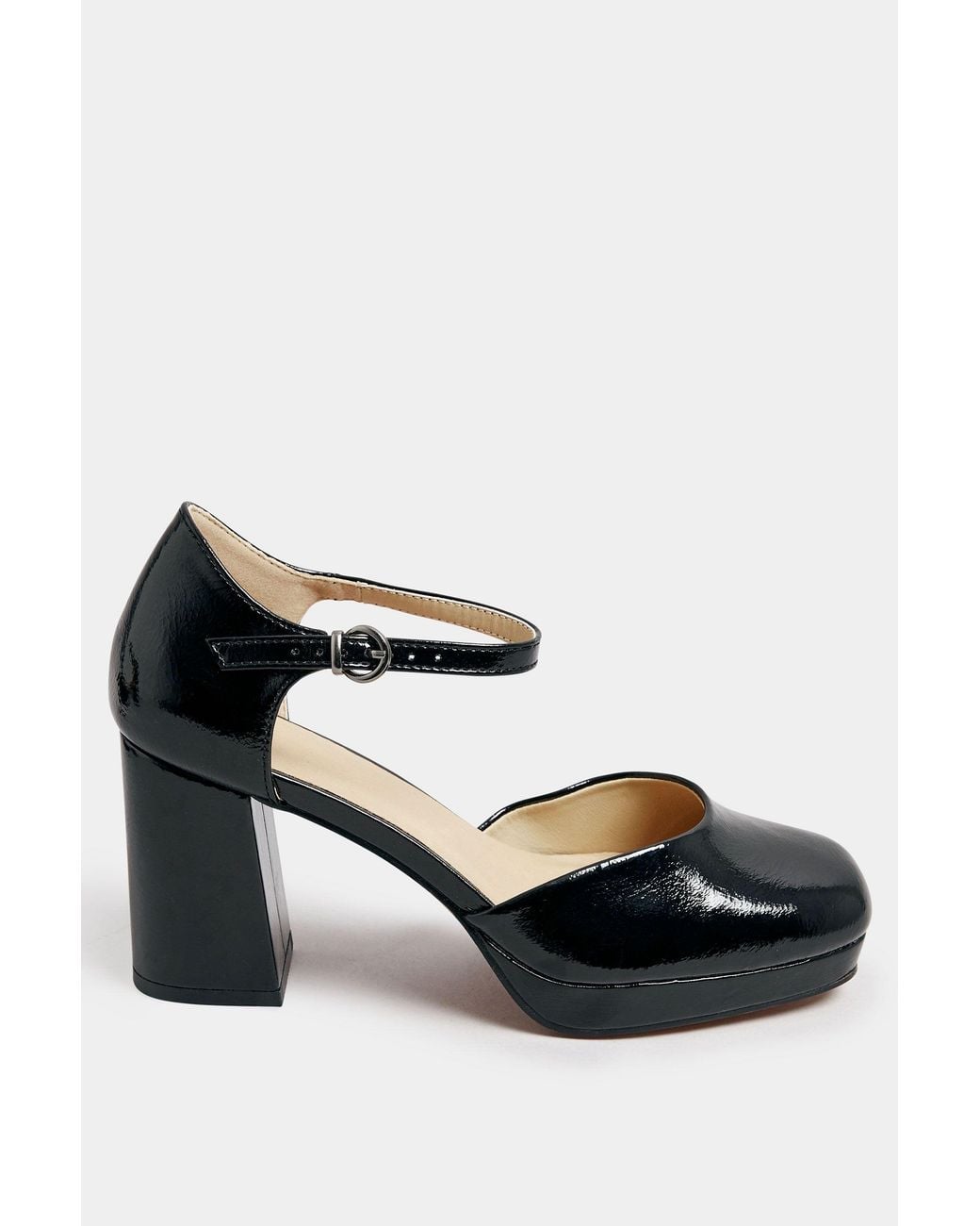 Yours Black Extra Wide Fit Court Heels