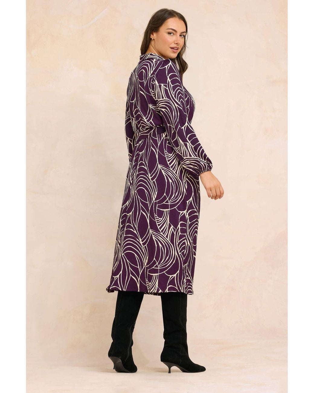 Evans Purple Printed Shirt Dress