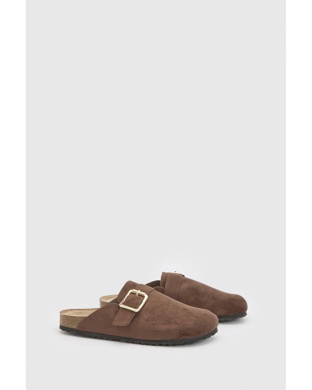 Dorothy Perkins Blue Tereni Faux Suede Buckle Detail Slip On Mules