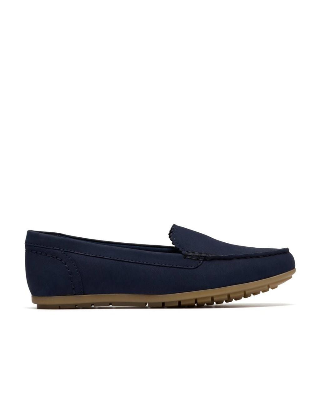 Clarks Blue Elliotte Step Nubuck Loafers, Slip Ons, Moccasins