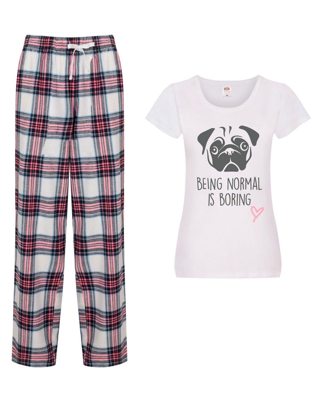 60 SECOND MAKEOVER Pug Being Normal Is Boring Pyjama Set in White | Lyst UK