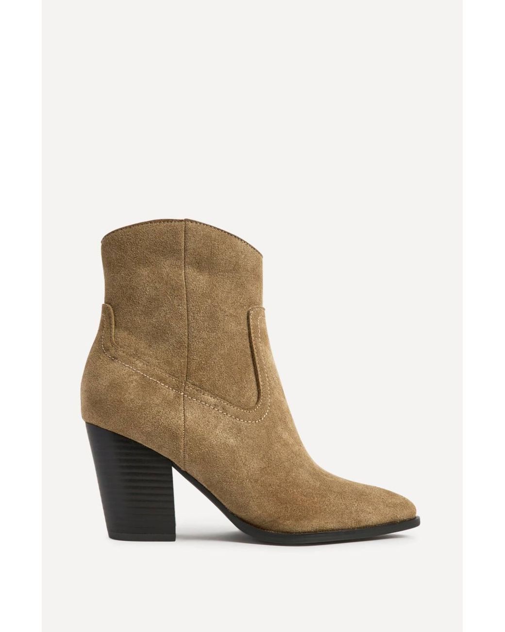 Linzi Natural Canyon Sand Suede Leather Western Ankle Boots