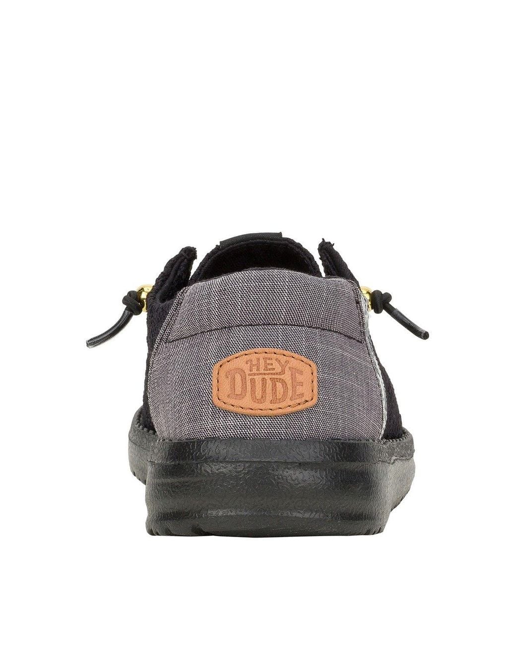 HeyDude Black Wendy Boho Crochet Shoes
