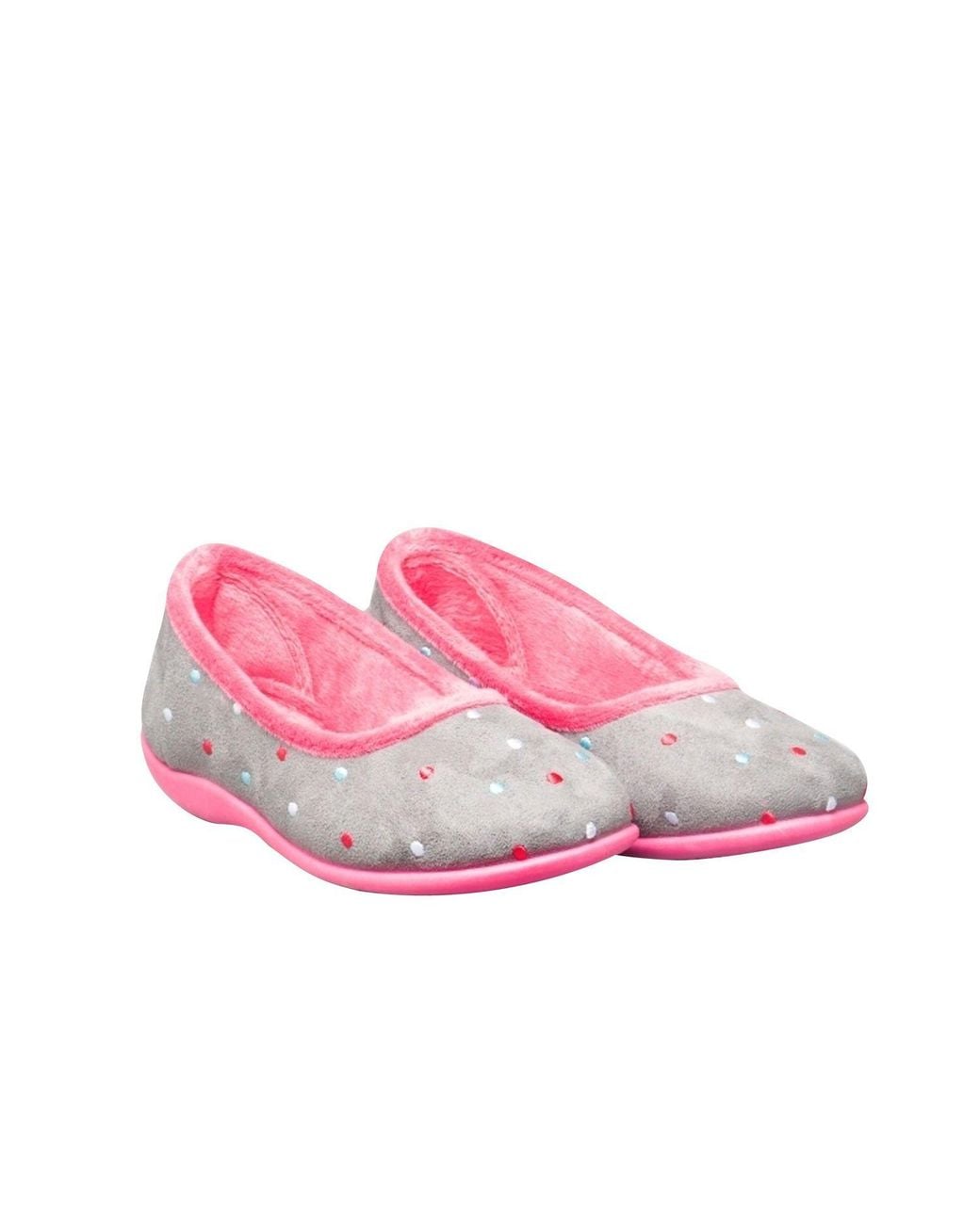 Sleeper Pink Isla Dotted Ballerina Memory Foam Slippers
