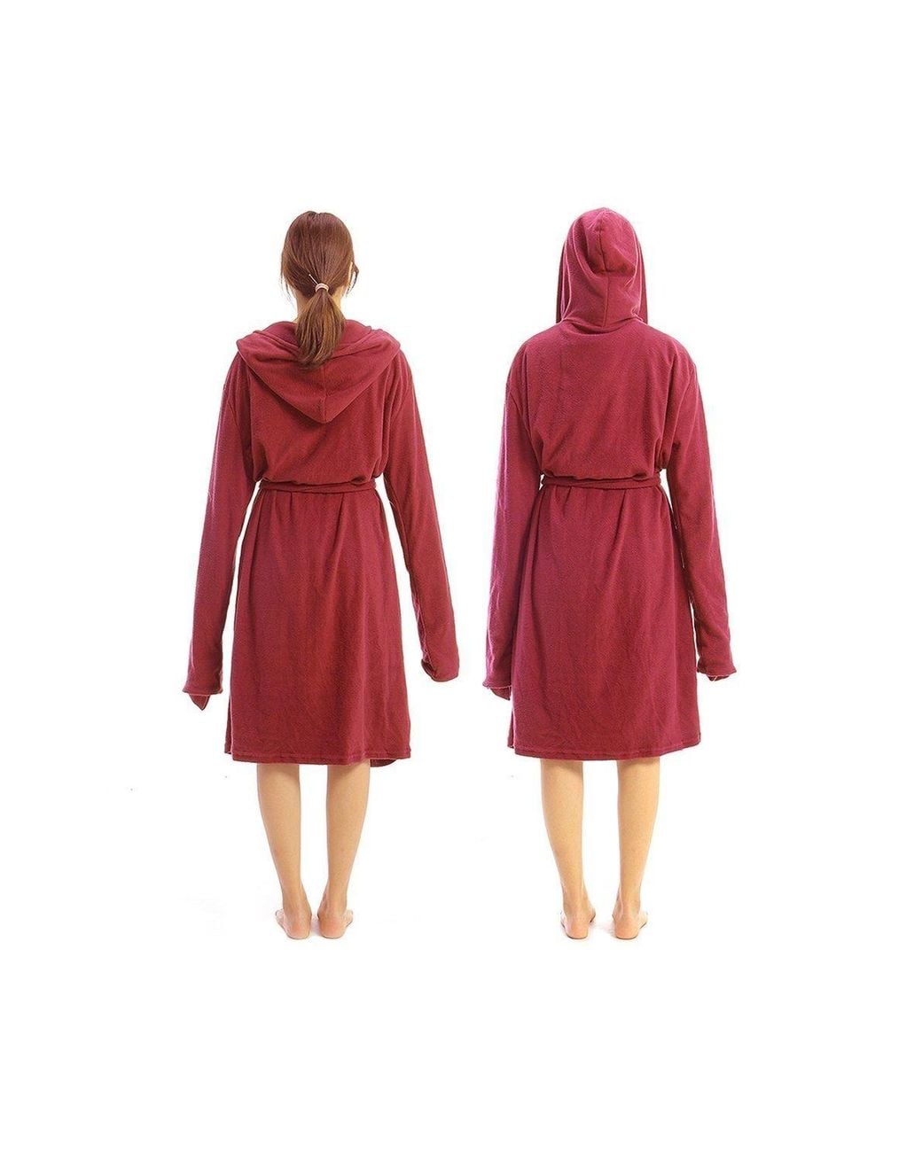 MODISHION Red Solid Long Dressing Gown