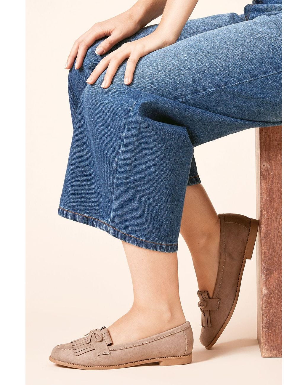Dorothy Perkins Blue Wide Fit Loretta Tassel Loafers