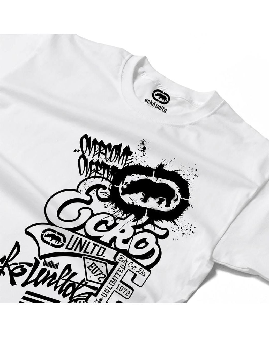 Ecko' Unltd White Logo'D Up T-Shirt for men