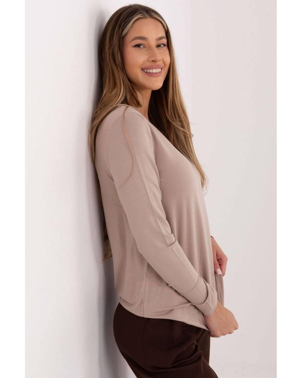 Love Lace Gray Everyday Micro Modal Long Sleeve Blouse