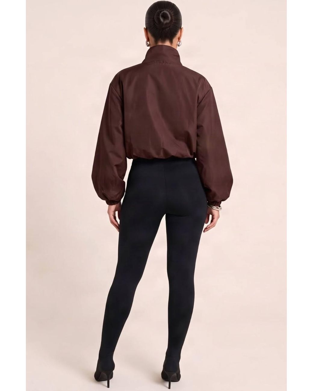 Rebellious Fashion Red Chanda Funnel Neck Zip Up Jacket