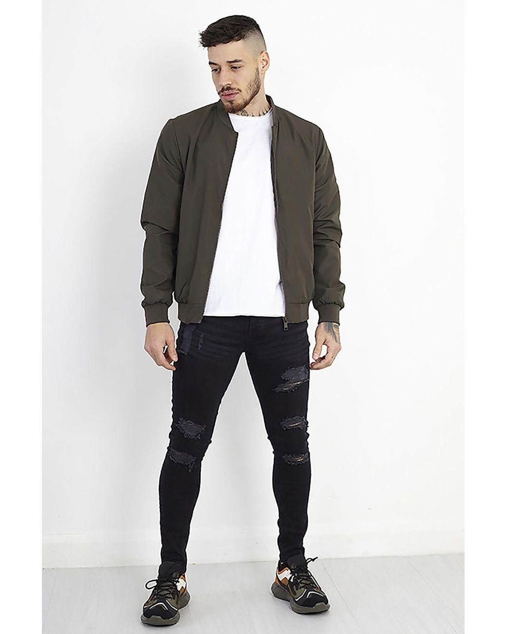 Brave Soul Gray Bomber Jacket for men