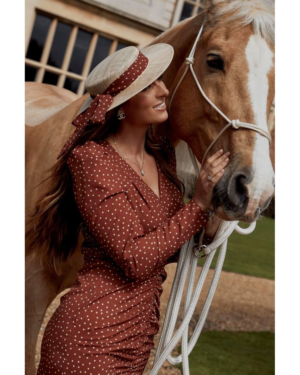 Style Cheat Brown Bambie Chocolate Spot Wrap Midi Dress