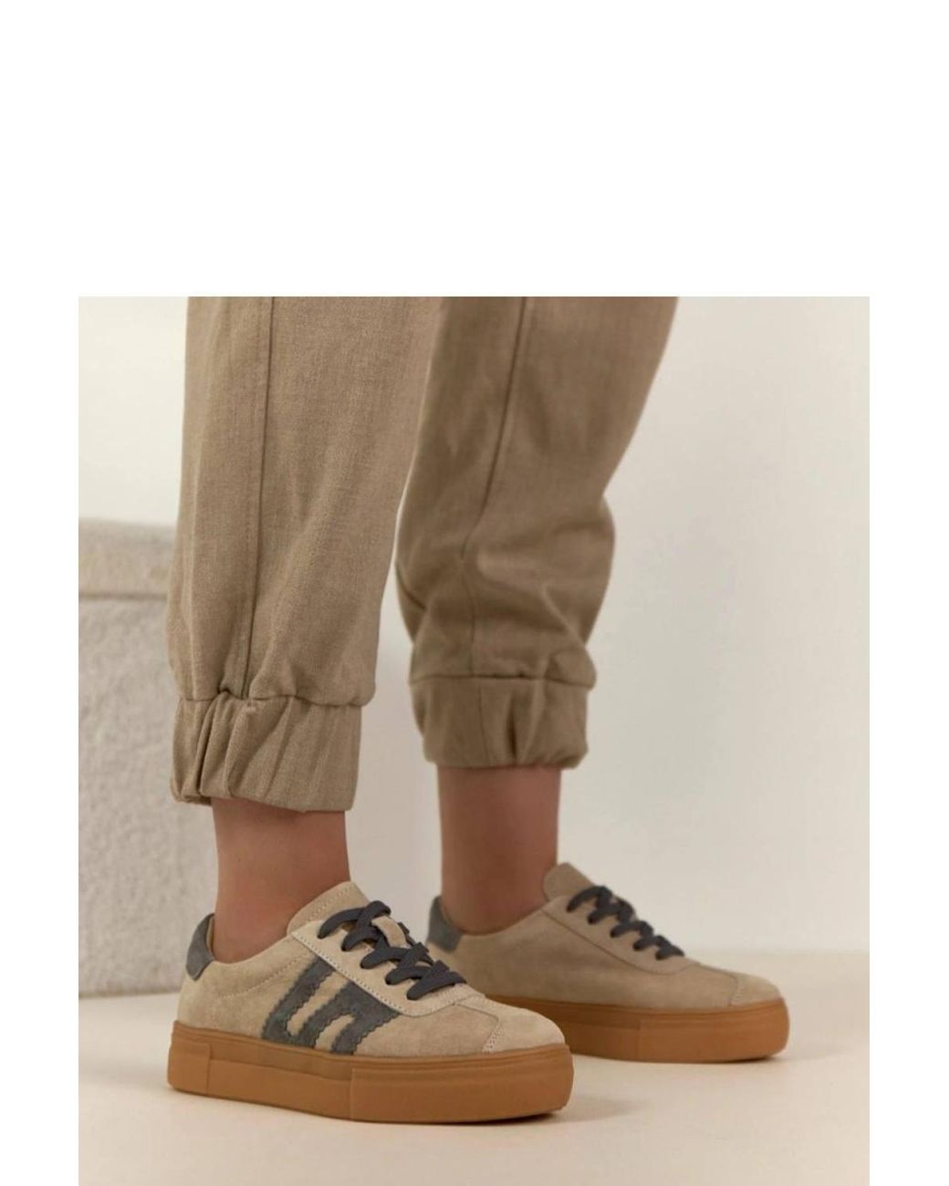 Love Lace Brown Platform Round Toe Chunky Trainers With 3.5Cm Platform