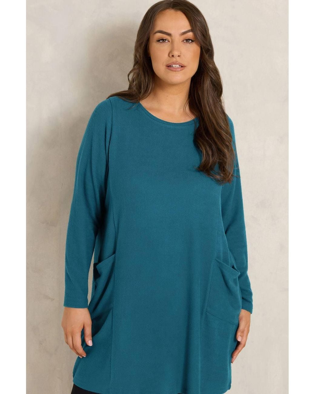 Evans Blue Knitted Tunic Dress