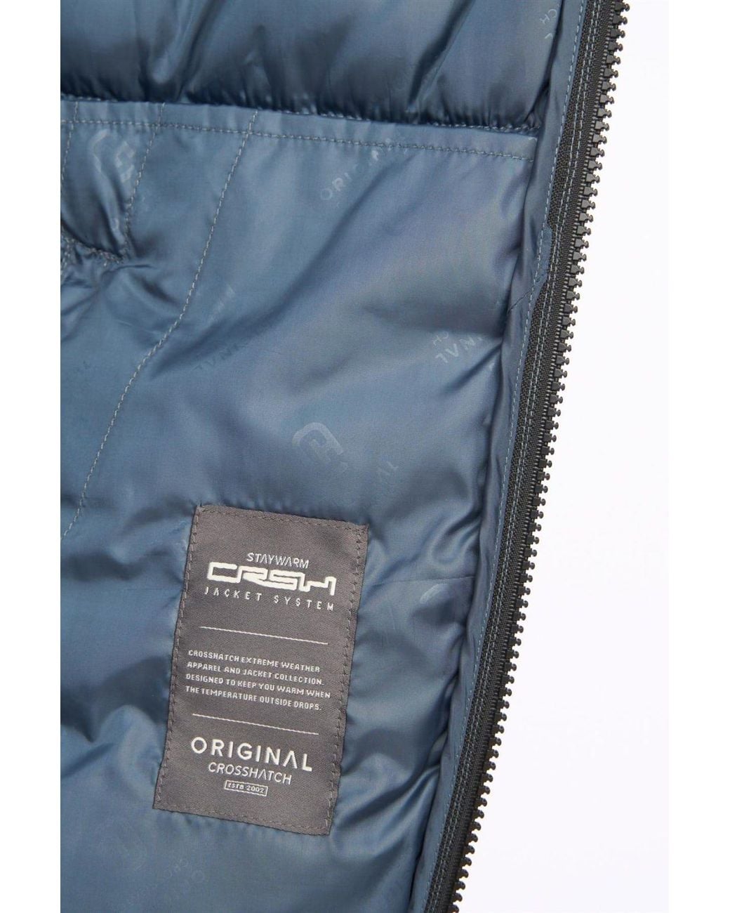 Crosshatch Blue Gattering Lightweight Hooded Quilted Puffer Jacket for men