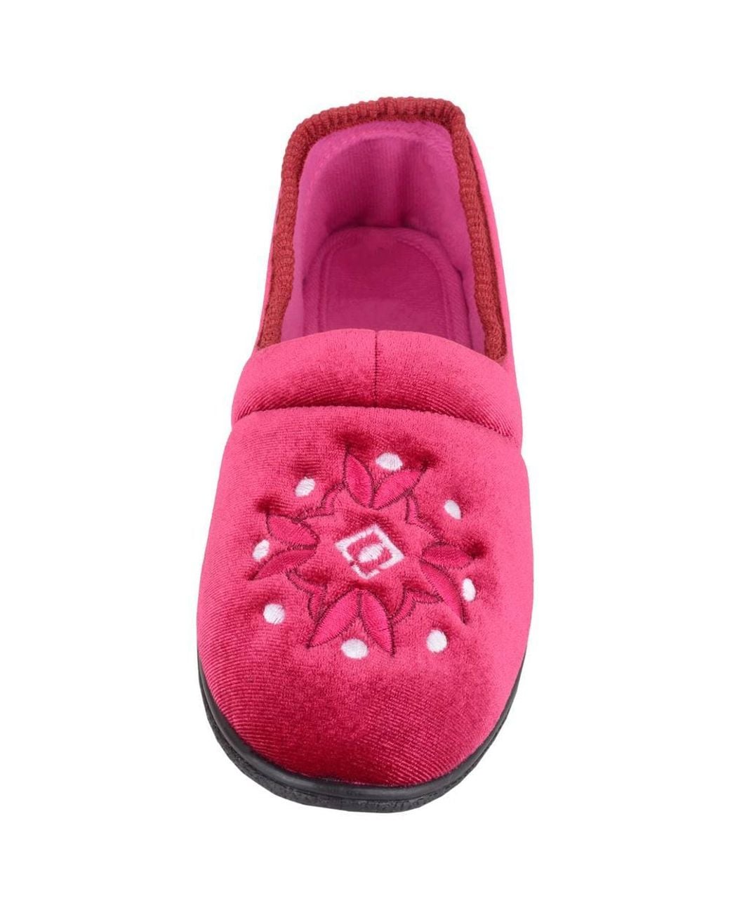 Absolute Footwear Pink Smooth Velour Style Slip On Slippers/Indoor Shoes