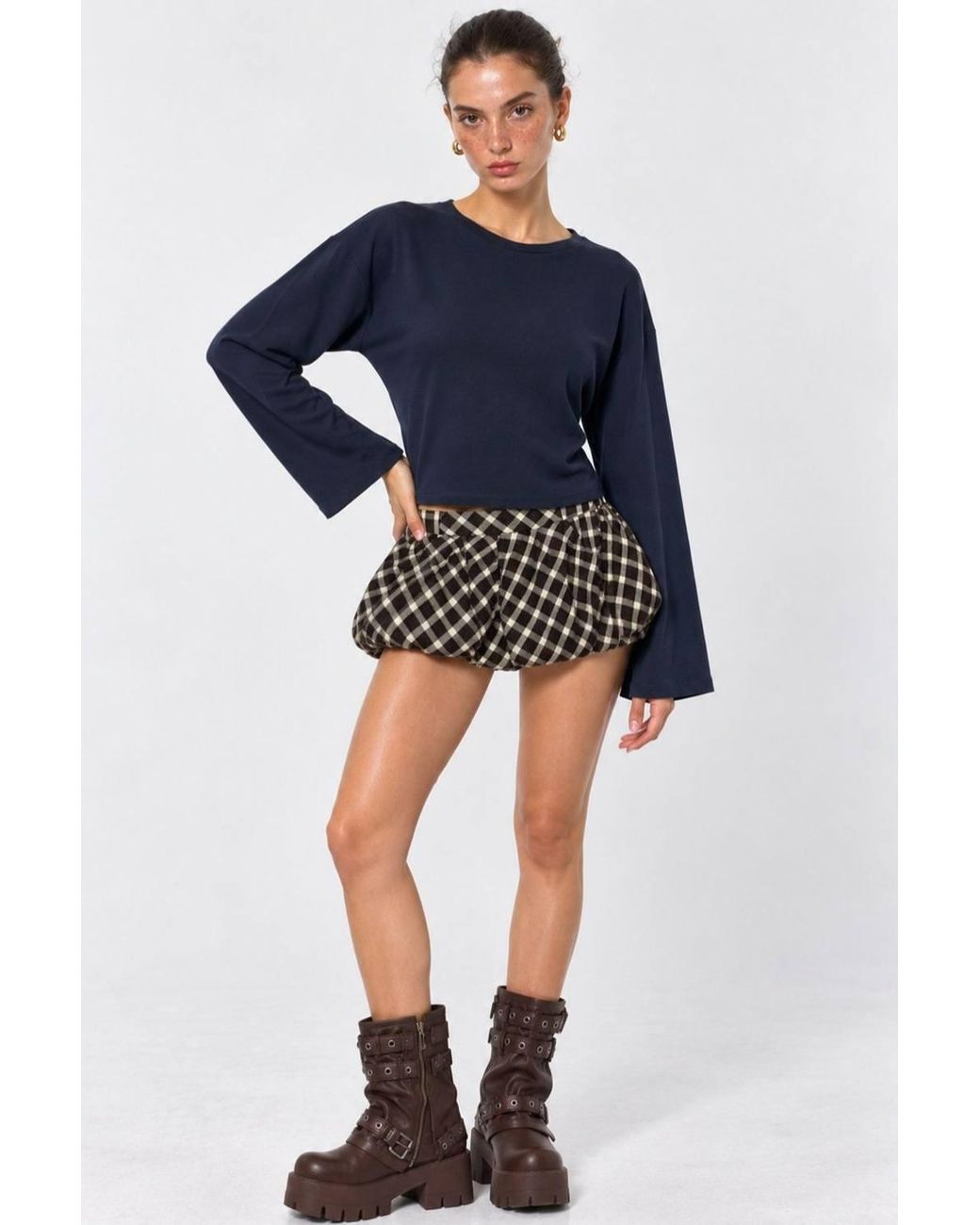 Busem Blue Cotton Elastane Blouse