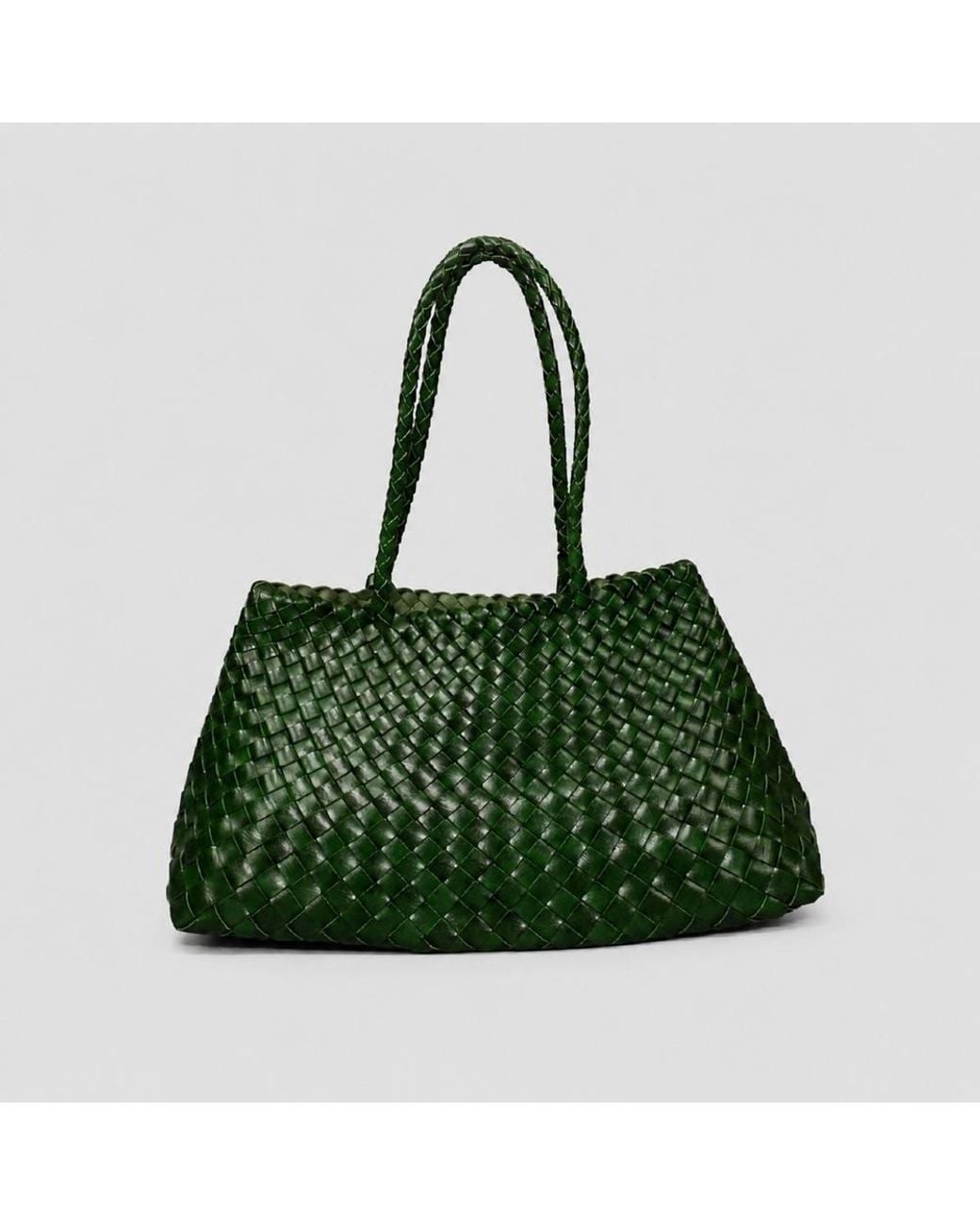 Rimini Green Hand Woven Shoulder Bag 'Donna'