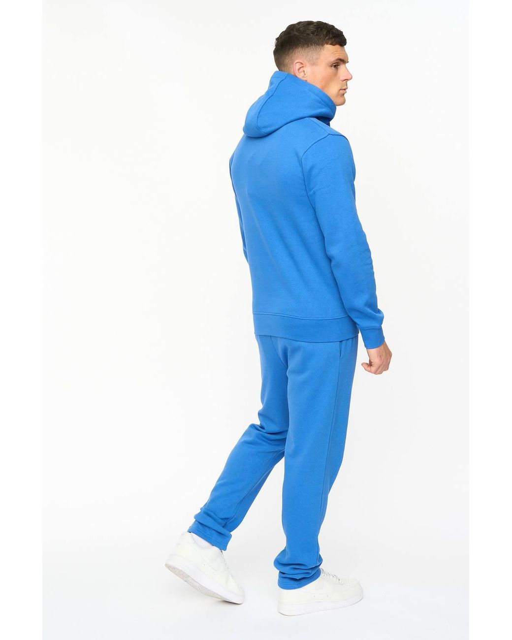 Crosshatch Blue Kensby Overhead Hoodie With Puff Print Branding for men