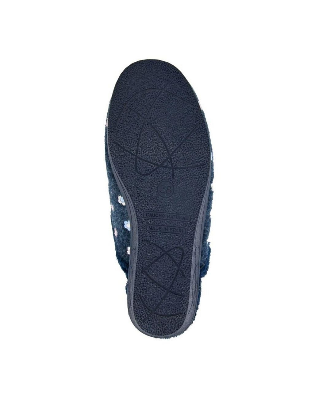 Sleeper Blue Josephine Floral Embroidery Mule Slippers