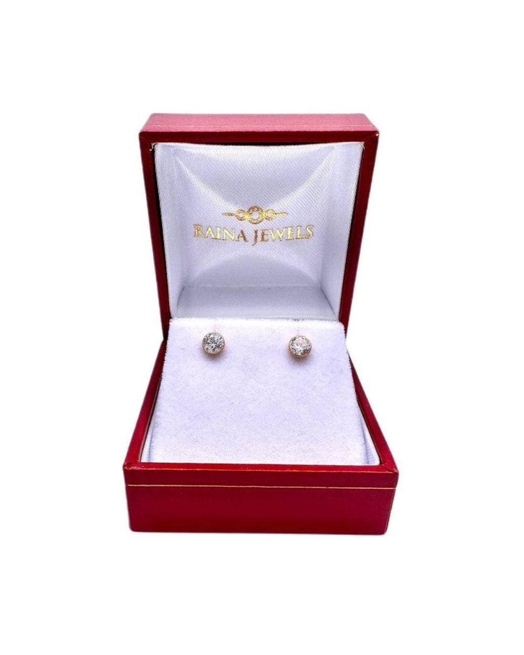 Raina Jewels Metallic 22Ct Round Bezel Stud Earrings 2.5Mm