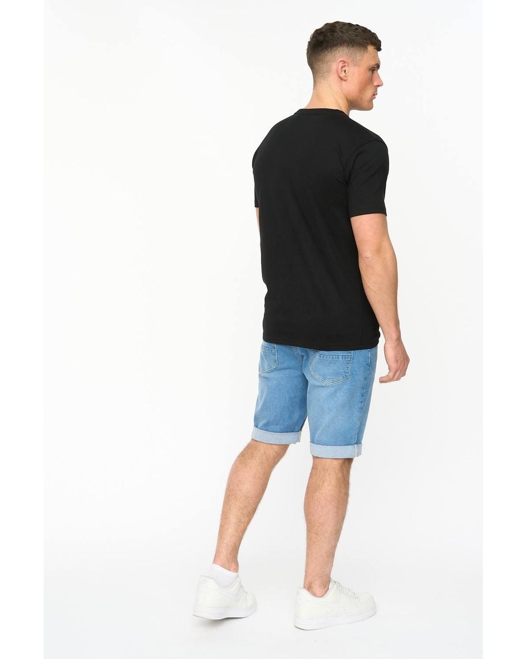 Crosshatch Black Transflate Crew Neck Cotton T-Shirt With Puff Print Logo for men