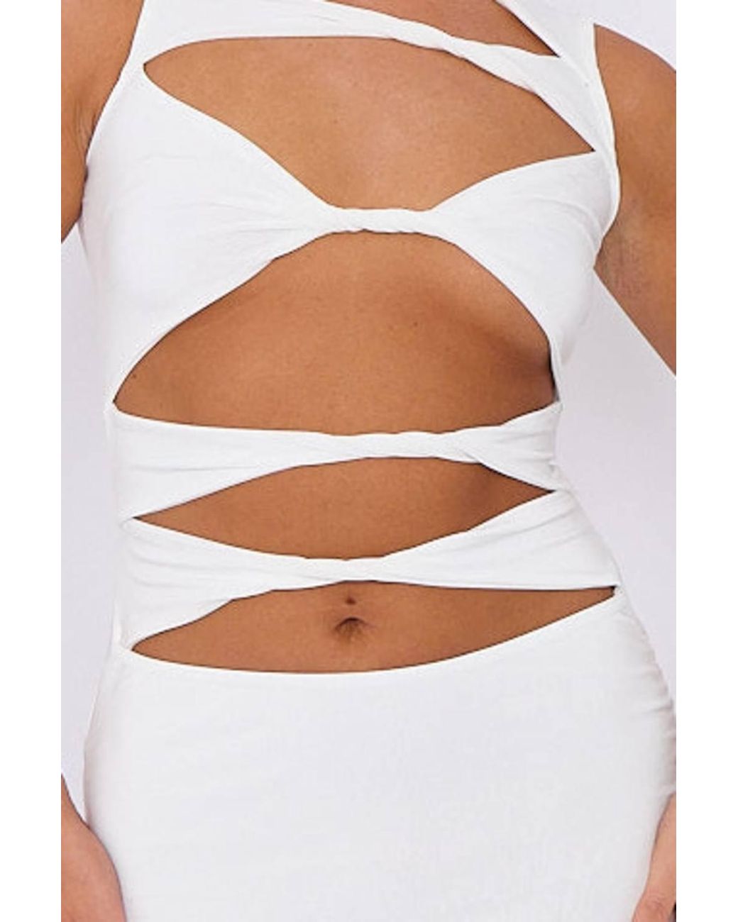 Stylewise White Cut Out Twist Front