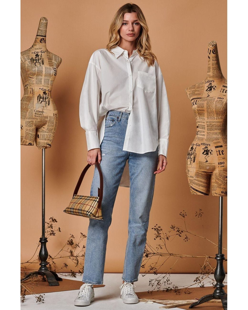 Jolie Moi Blue Keyhole Back Detail Blouse