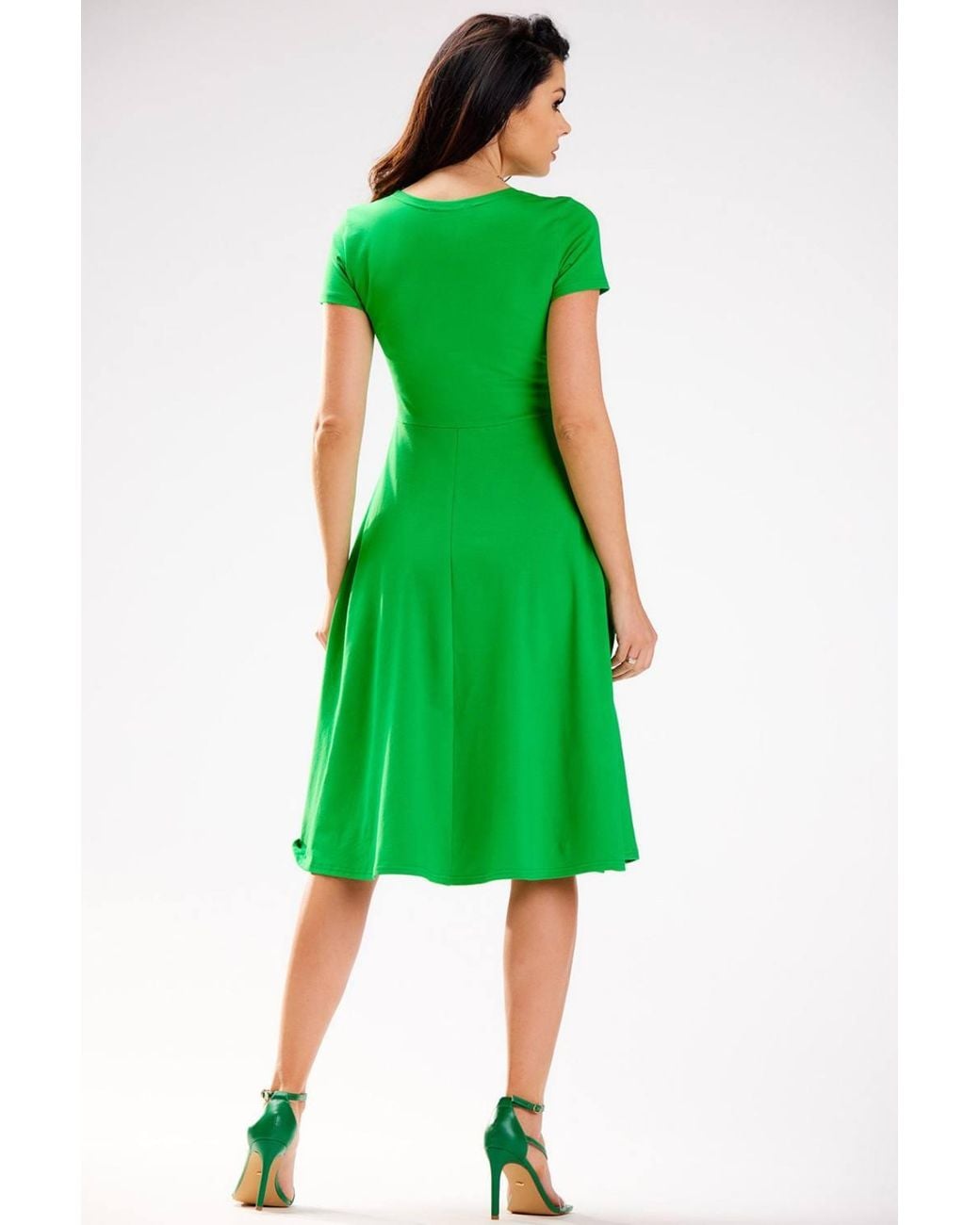 Love Lace Green Shaping Midi Wrap Dress
