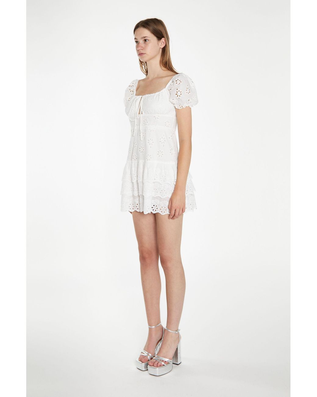 Shnoo White Milkmaid Rara Mini Dress
