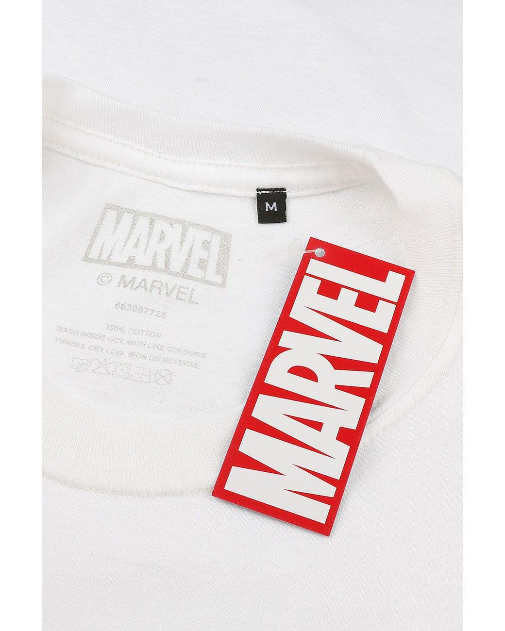 Marvel White Gotg Text Logo Cotton T-Shirt for men