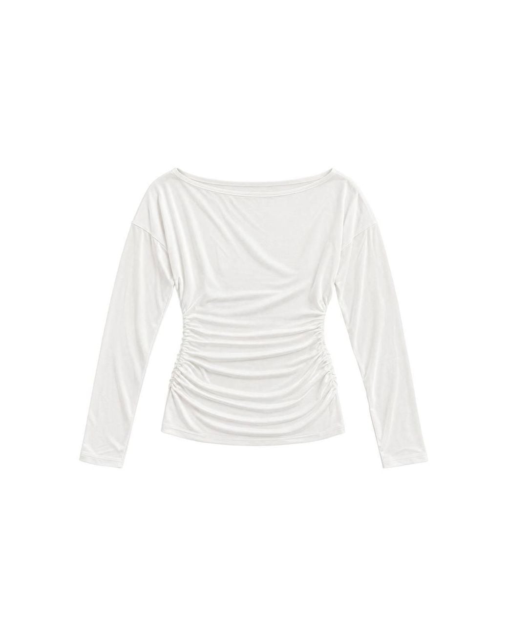 Busem White Slim Fit Long Sleeve Blouse