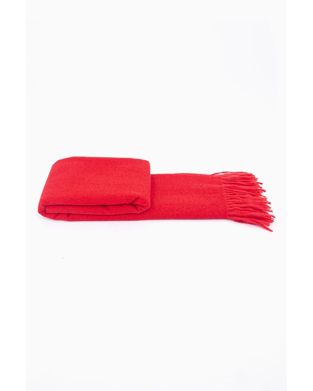 SARTA Red Heavyweight Winter Scarf Tasselled Shawl Wrap