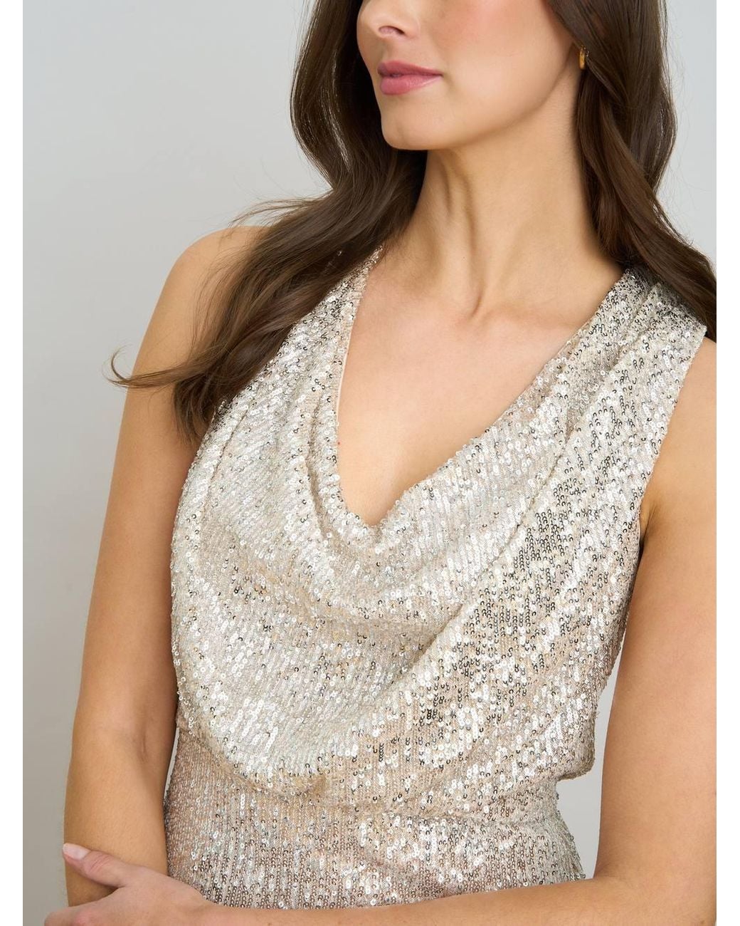 Gina Bacconi Metallic Terri Sequin Maxi Dress