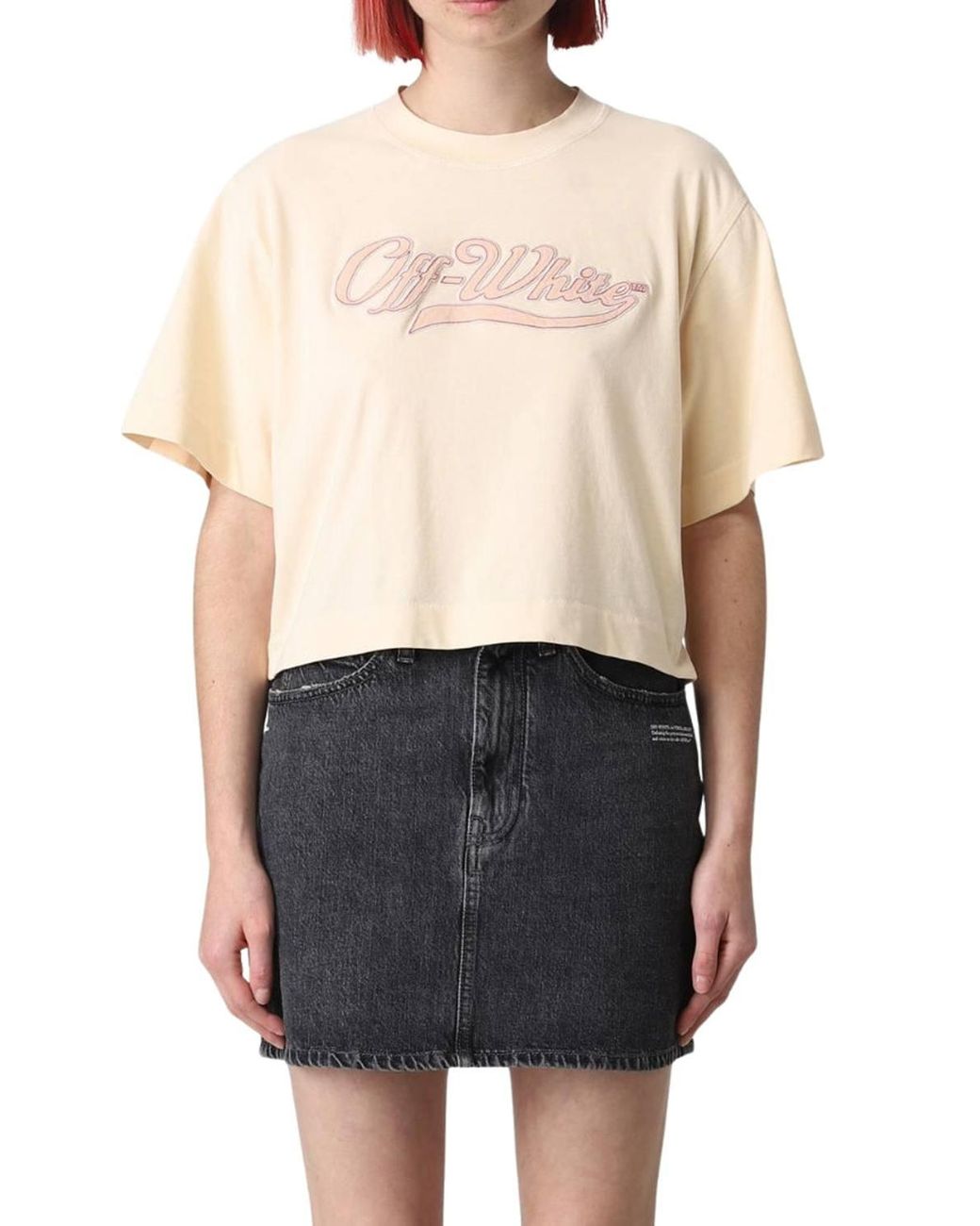 Off-White c/o Virgil Abloh Pink Short Sleeve Crew T-Shirt