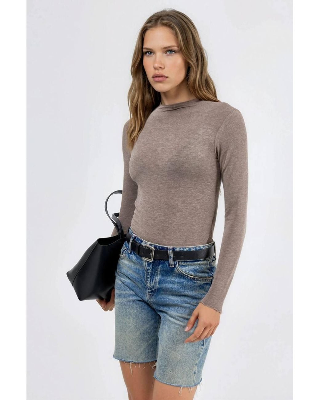 Busem Natural Long Sleeve Slim Fit Blouse