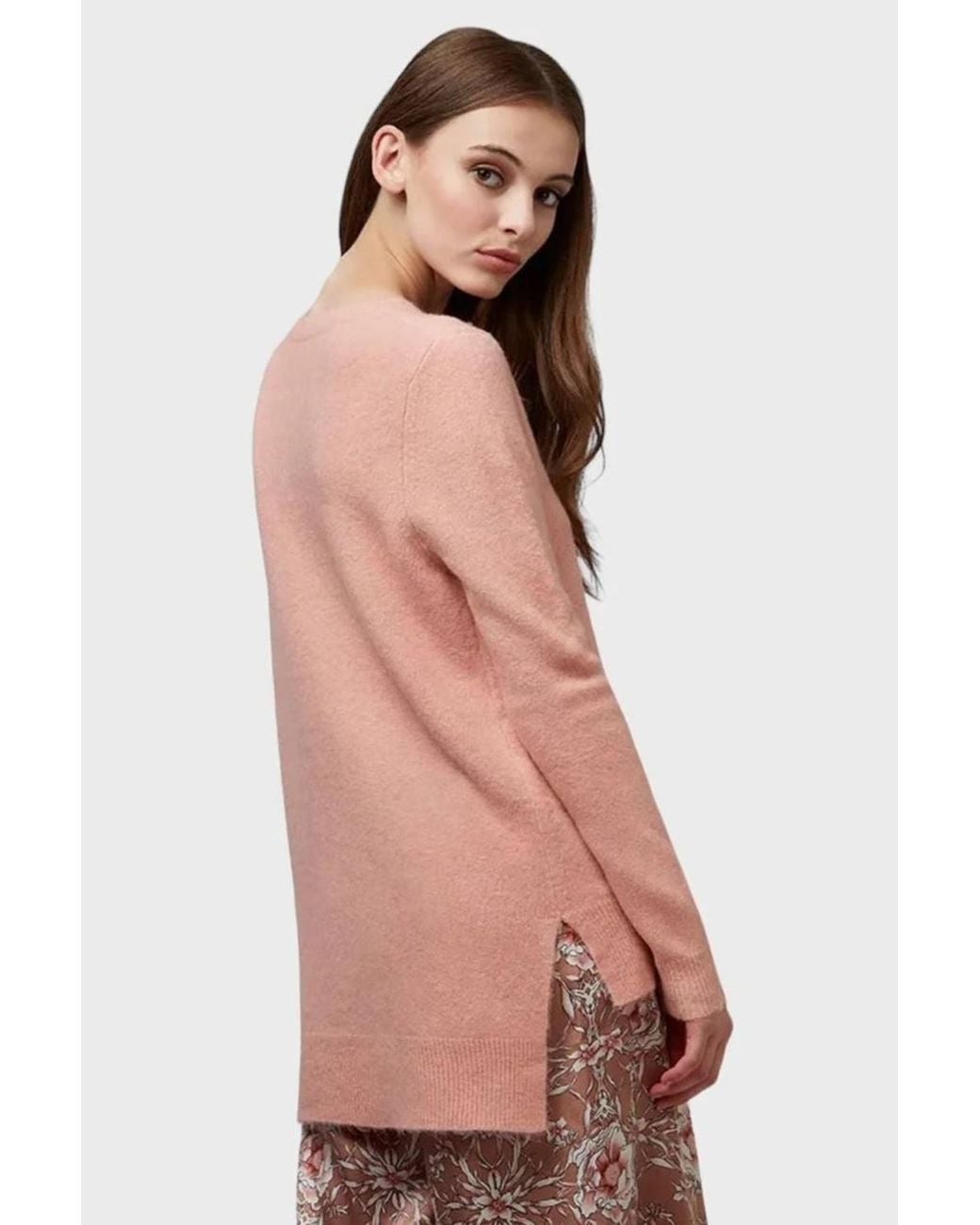 Louche Pink Morgane Knit Step Hem Jumper