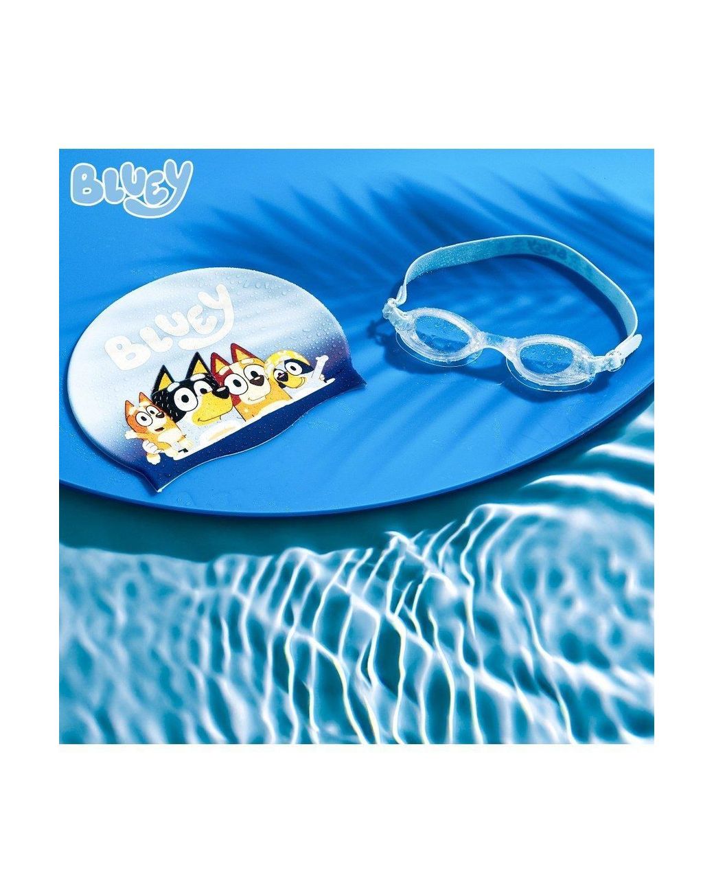 Bluey Blue Swimming Cap & Goggles for men