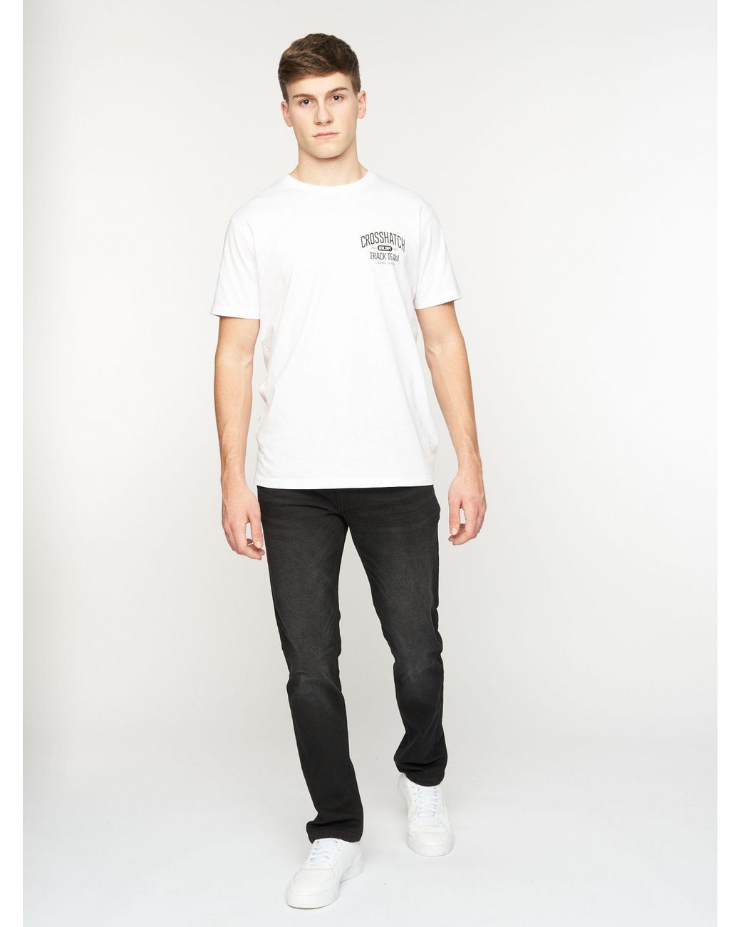 Crosshatch Black Svelte Premium Slim-Fit Stretch Jeans for men