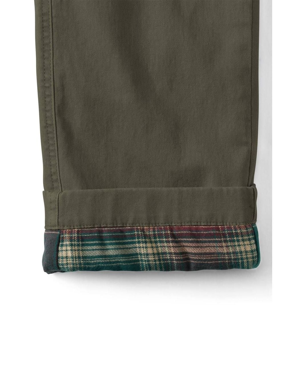 Lands' End Green Comfort Waist Classic Fit Flannel Lined Stretch Chinos for men