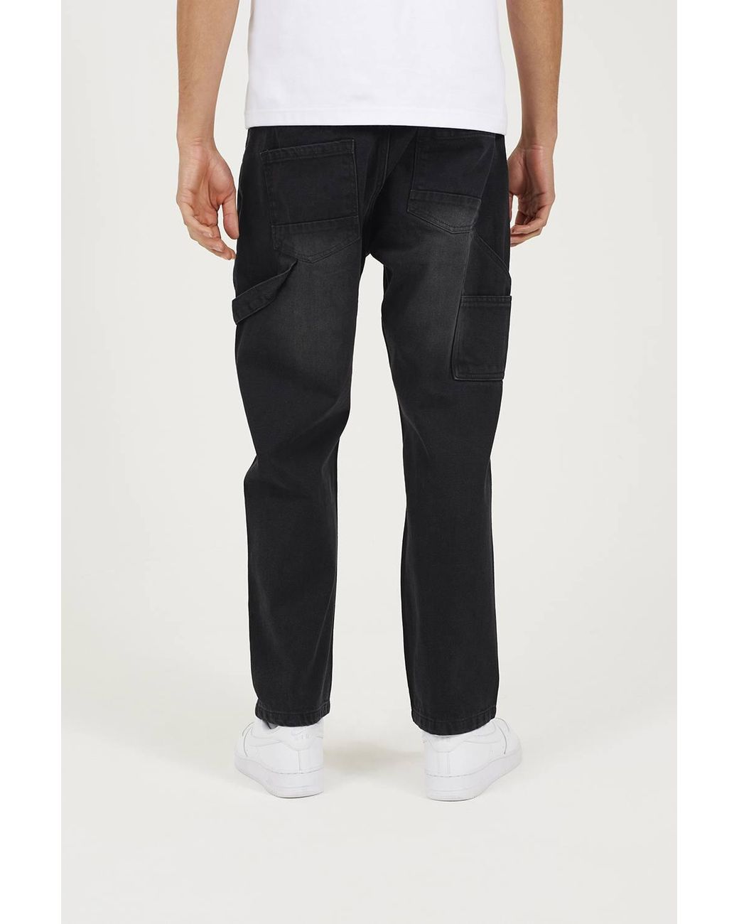 Brave Soul Black Loose Fit Carpenter Style Denim Jeans for men