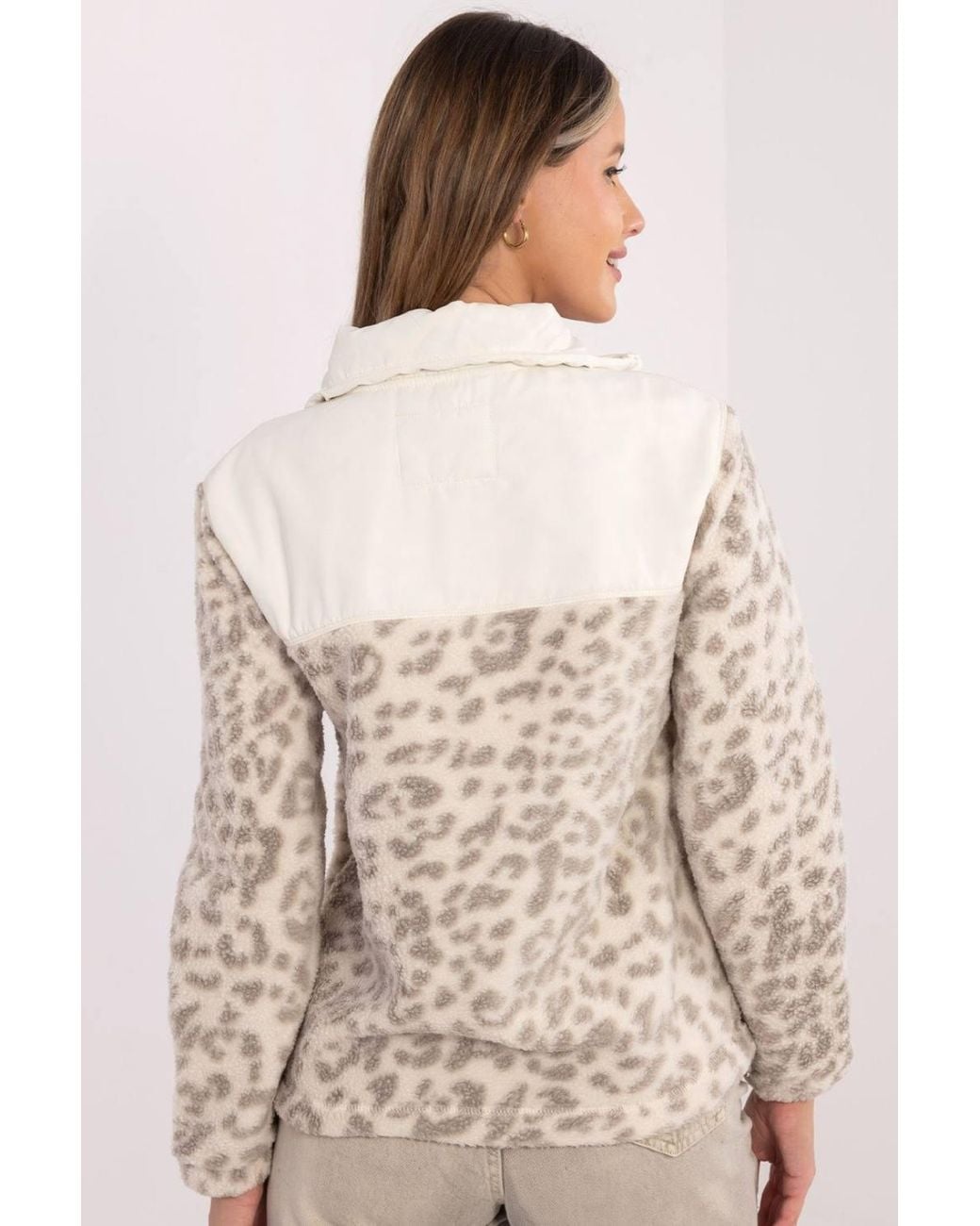 Love Lace Pink Transitional Zip Jacket With Animal Print Detail