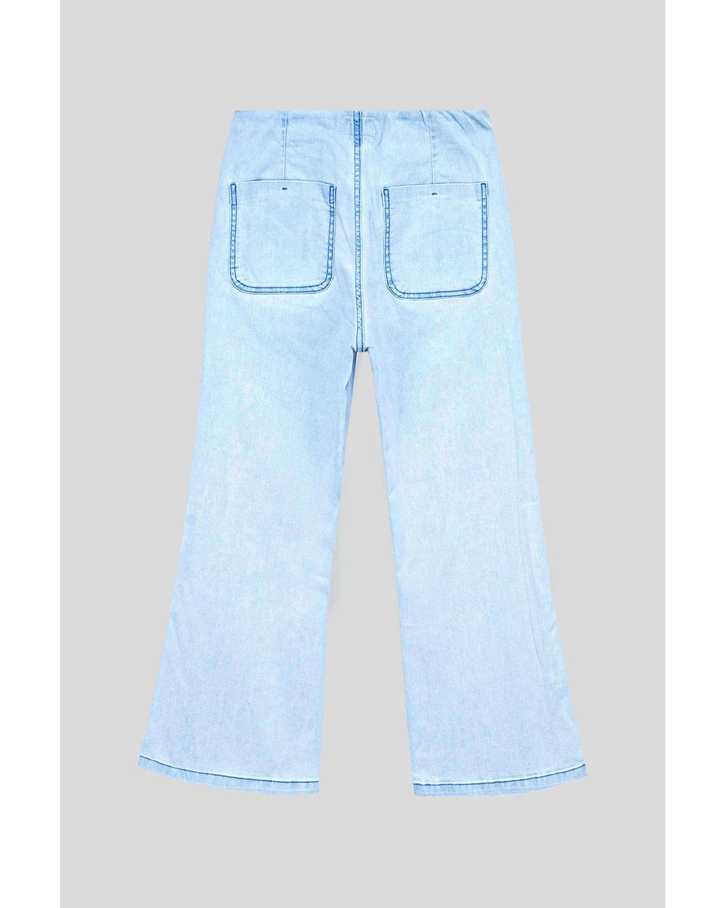 Enorsia Blue Light Cropped Flare Jeans