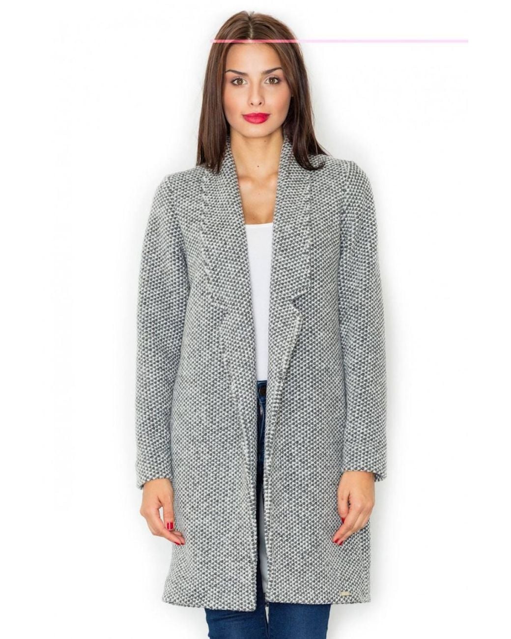 Love Lace Gray Classic Wool Padded Coat With Pockets