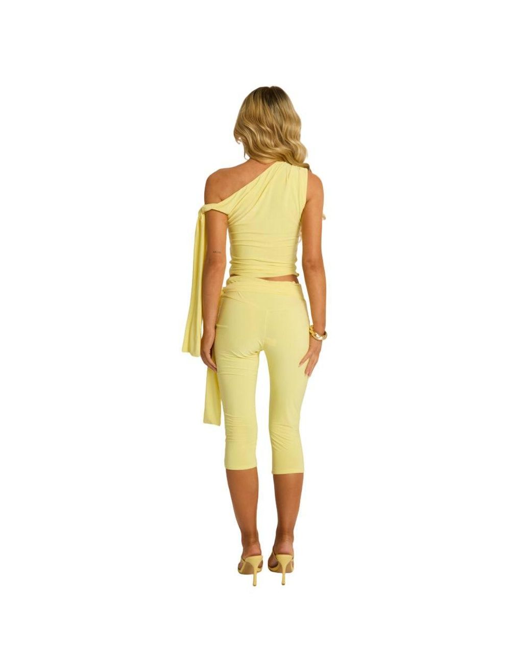 Rebellious Fashion Pink Tie Shoulder Top & Capri Pants Co-Ord Set